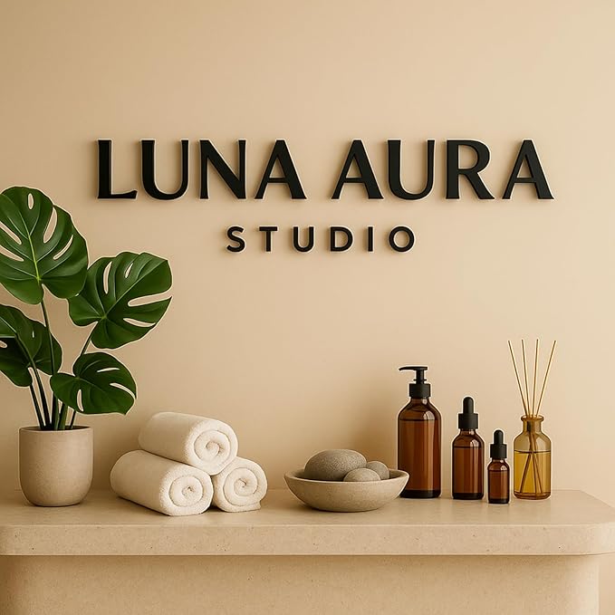 Custom Business Acrylic Sign, Personalized Acrylic Letters for Signs, 3D Laser Cut Business Logo Sign for Wall Company, Retail Studio, Beauty Salon, Cafe Shop