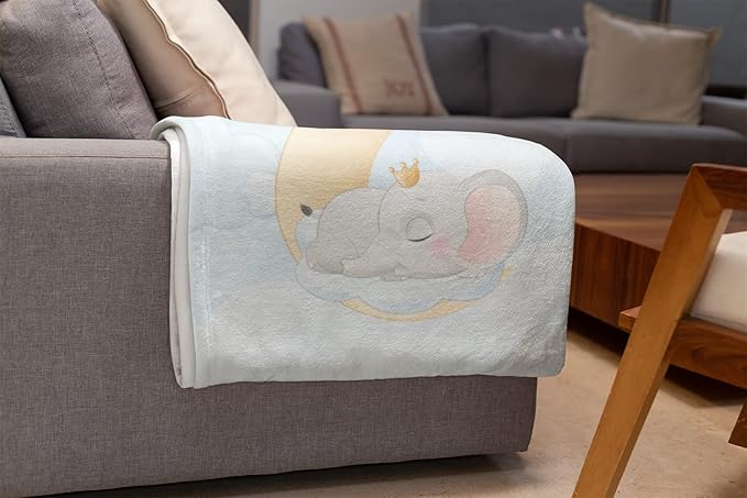 Personalized Baby Blankets with Name | Custom Elephant Blanket for Baby Boys and Baby Girls | Unisex Warm Soft Fleece Swaddle Blanket Minky | (Elephant, Fleece 30"x40")