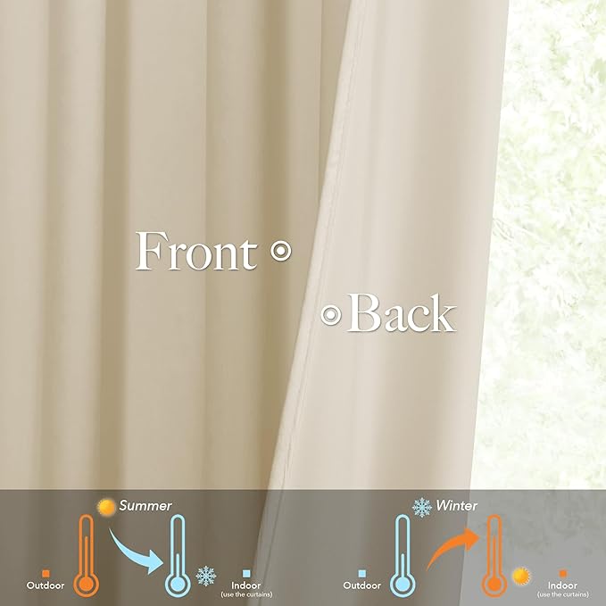StangH Beige Pinch Pleated Velvet Curtains 96 inches Long, Extra Wide Room Darkening Window Drapes with Hooks Thermal Insulated Luxury Home Decor for Dining Room Track System, W72 x L96, 1 Panel