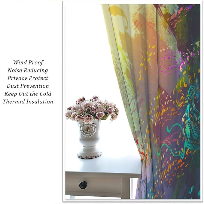 Ocean Blackout Curtain, Untouched Wild Underwater Aquatic World Corals Exotic Fishes Seascape Curtain for Living Room Cafe Set 2 Panels,63x72 Inches