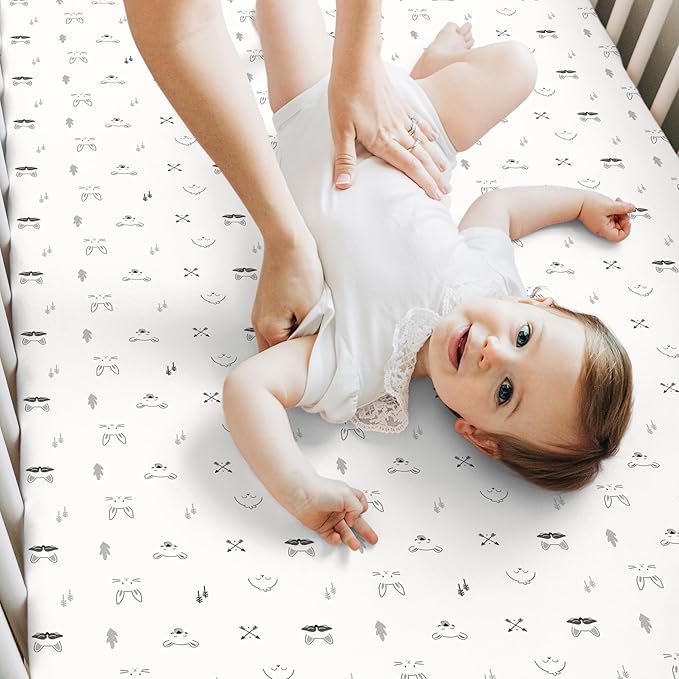 KeaBabies 2-Pack Baby Crib Sheets for Boys, Girls - 52x28 Viscose Derived from Bamboo Toddler Bed Sheets Neutral, Fitted Crib Mattress Cover for Standard Baby Bedding, Soft & Cozy (Nordic)
