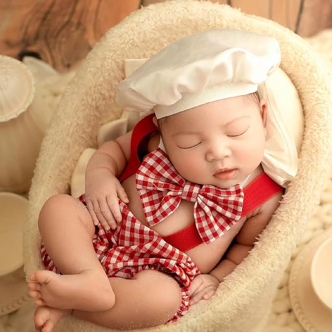 Holibeat Newborn Boy Photography Props Baby Boy Photo Shoot Outfits Infant Gentleman Romper Suits with Hat