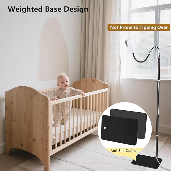 Baby Monitor Floor Stand Mount Compatible with Vtech VM819, Advanced HQ Max, New VM901, RM7764HD, RM5467HD Baby Monitor, Baby Camera Stand Holder with Height Adjustable, Out of Baby Reach, More Safety