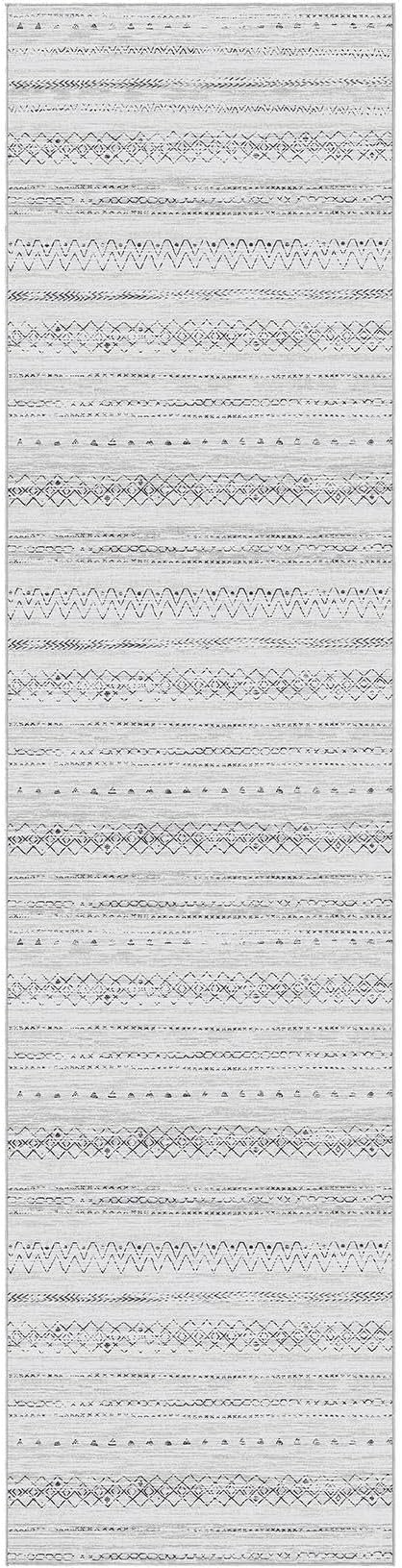 Area Rugs for Living Room Washable Living Room Rug Soft Neutral Indoor Floor Carpet Non-Slip Stain Resistant Modern Boho Rugs for Bedroom Dining Room Kids Room Nursery Office Home Grey