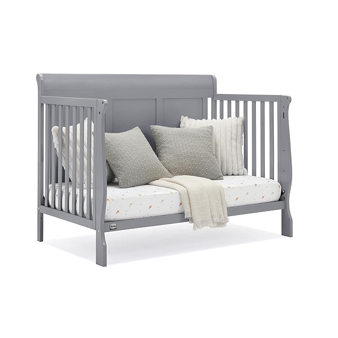 Delta Children Simmons Kids Carter 6-in-1 Convertible Crib - Greenguard Gold Certified, Grey