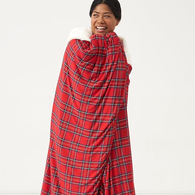 Little Sleepies Christmas Blanket, Soft Viscose from Bamboo Christmas Throw Blanket for Baby Boys & Girls, Lightweight, 65" x 85", Oversized (Holiday Plaid)