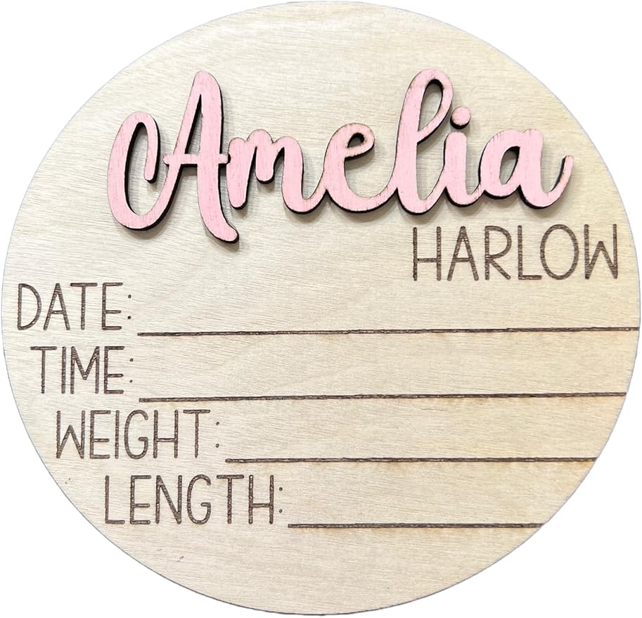 Personalized 3D Newborn Baby Name Announcement with Stats, Custom Baby Name Hospital Photo Prop, Many sizes, 25 Font Options, 30 Colors