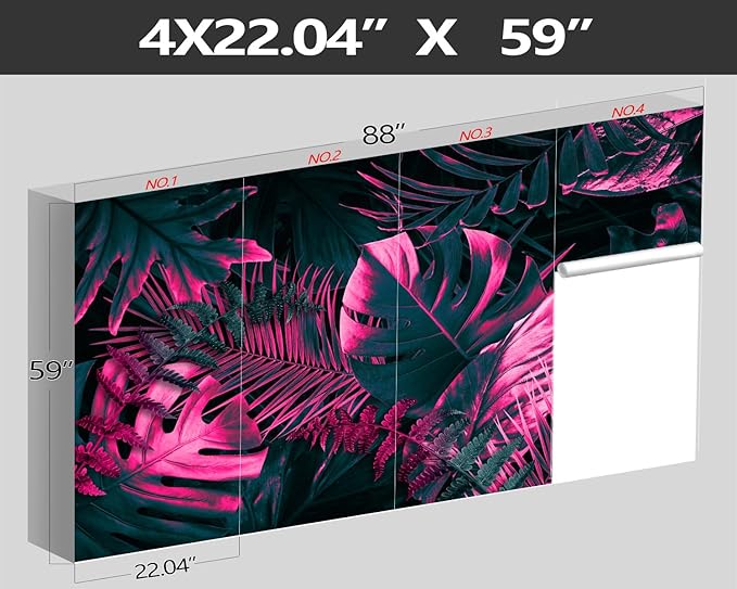 XMPMBM-Tropical Botanical backsplash Large Decorative Wallpaper Plant Leaf Bedroom Bathroom Wall Mural- W 88" X H 59"（36 Square Foot）