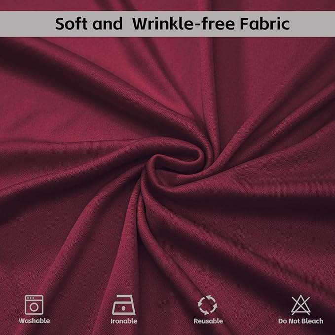 30x10FT Burgundy Backdrop Curtains for Wedding Parties, Wrinkle Free Photo Backdrop Curtains for Wedding Birthday Party Baby Shower, Fabric Drape with Rod Pockets 5ft x 10ft, 6 Panels