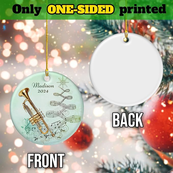 wowcugi Trumpet Ornament Personalized Instrument Ornaments for Christmas Tree Xmas Tree Decorations Keepsake Gifts for Band Instruments Music Lovers