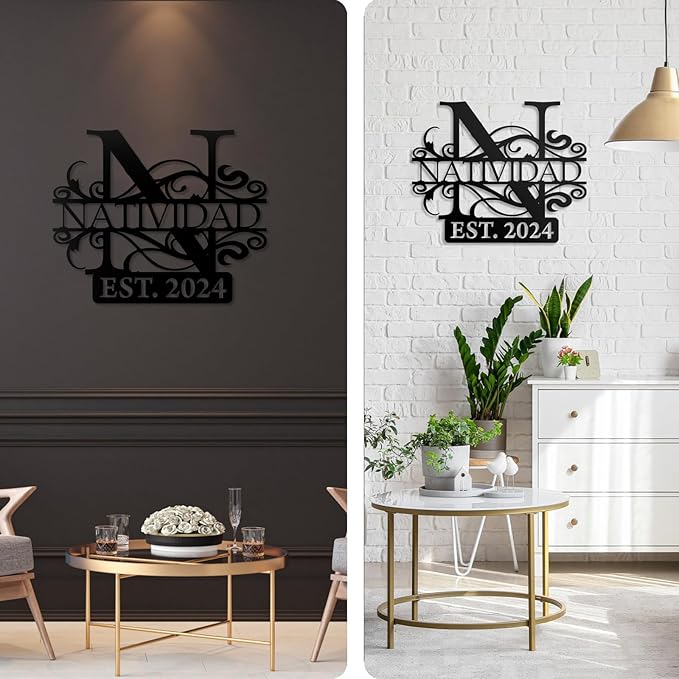 Personalized Family Name Metal Sign | Split Letter Monogram | Metal Signs Customized | Metal Letters for Outdoor Signs | Last Name Sign | Metal Art Wall Decor | Housewarming Wedding Gifts