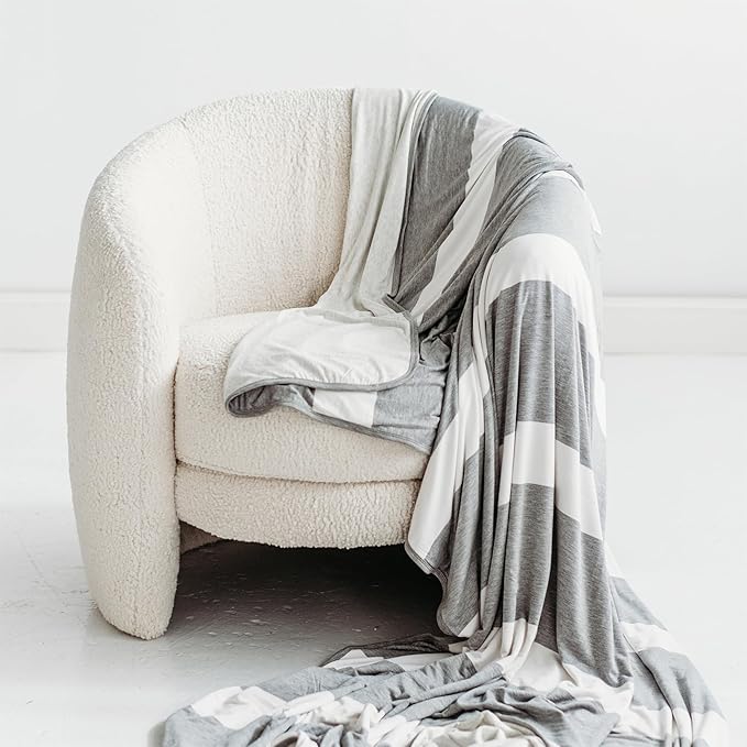 Little Sleepies Cloud Blanket, Soft Viscose from Bamboo Toddler & Baby Blanket for Boys & Girls, Lightweight, Perfect for Hot Sleepers, 65" x 85", Oversized (Heather Gray)