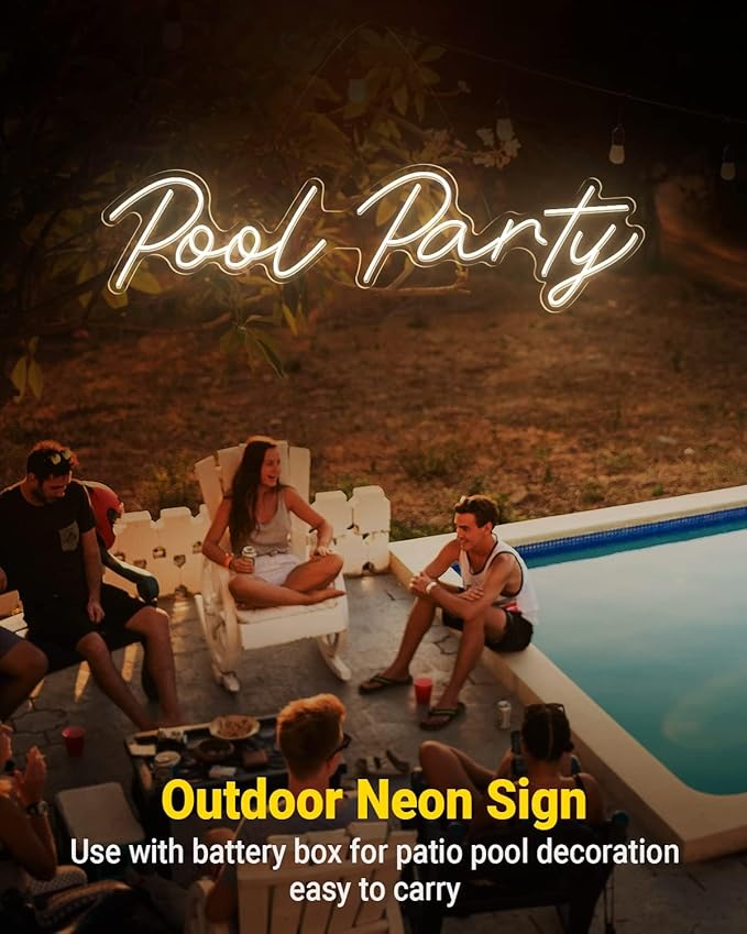 Large Custom Outdoor Neon Sign Waterproof IP67, Personalized Outdoor LED Sign for Backyard with Remote, Customizable Outdoor Light Up Sign for Christmas Party Decor Decoration, Yard, Patio, Garden, Bar, Hot Tub, Wedding Gifts