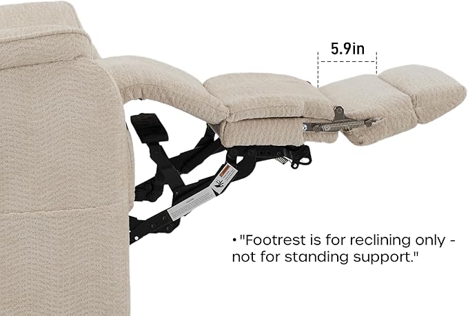 DYNOX 400 LBS Big Tall Man Large-Wide Power Dual Motor Lift Recliners Chairs for Elderly, Lay Flat Lift Chair with Infinite Positions, Heat & Massage, Extended Footrest (9298L,Chenille,Beige)