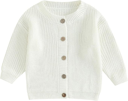 Newborn Baby Boy Girl Knit Sweater Cardigan Winter Warm Button Down Sweatshirt Top Outfit Cute Infant Fall Clothes