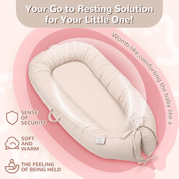 Baby Lounger, Infant Lounger for Newborn,Portable Baby Nest Cover Breathable & Soft, Newborn Essentials