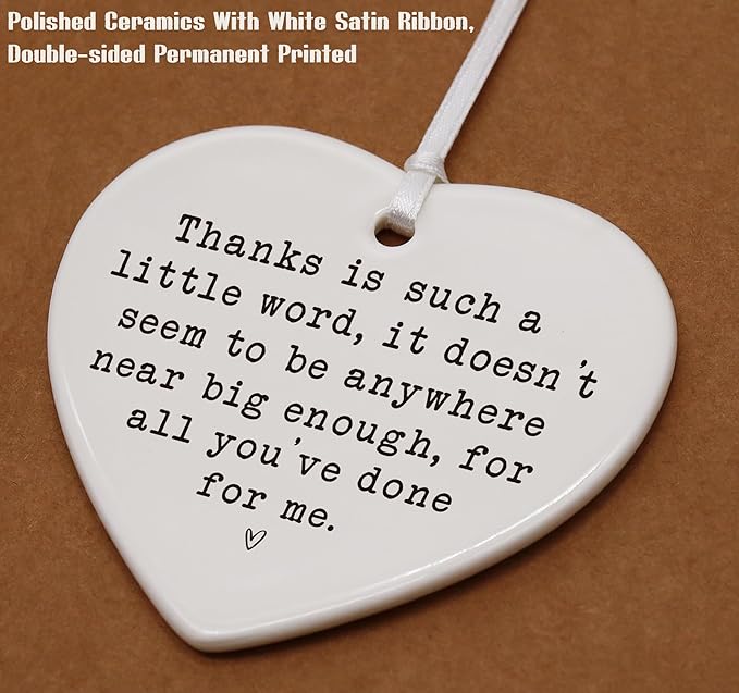 Heart Shaped Christmas Ornament-Thanksgiving Birthday for Family Leader Boss Teacher Mentor Tutor Coach Godparents Friends Thank You Appreciation Keepsake Decor