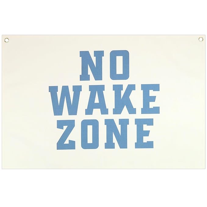 Personalized Surf Rectangular Banner Flag Wall Decor Gift for Baby Boy Girl Kids,Nursery Above Crib Bedroom Playroom Decor Decor-No Wake Zone-Baby Present Shower,Birthday Christmas Gift