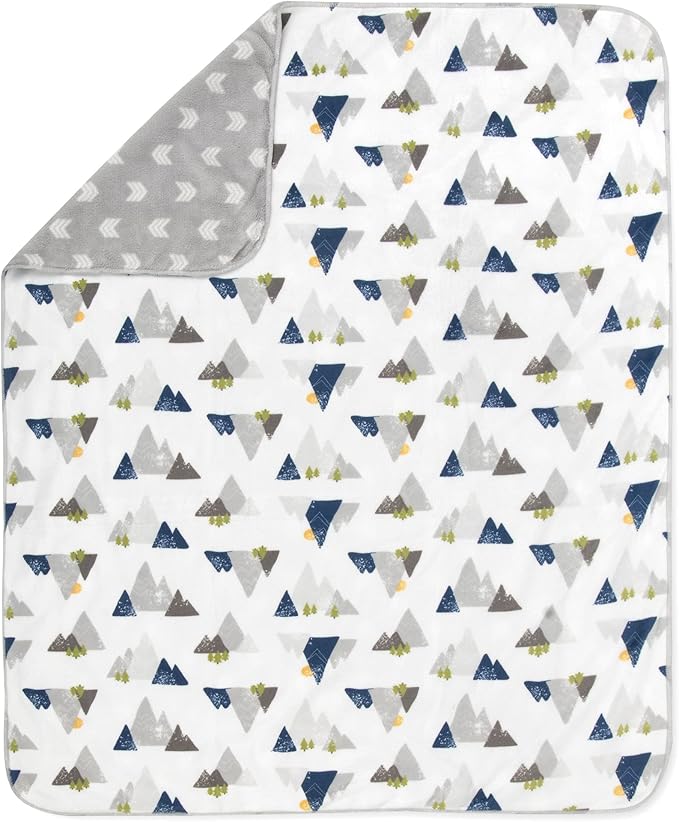 Sherpa Fleece Baby Blankets for Boys and Girls – Colorful, Reversible Baby Blankets for Newborns, Infants, Toddlers, and Nursery (Mountains & Arrows)