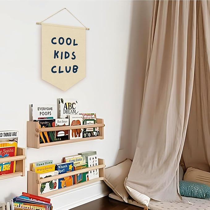 Playroom Wall Decor Cool Kids Club, Kids Playroom Decor, Classroom Decorations, Baby Shower Gifts,Wall Hanging Pennant Flag Banner 15x11in
