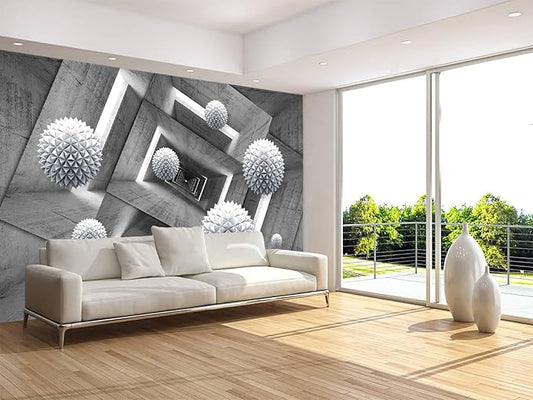 3D Wallpaper Modern Spherical Geometry Space Photo Murals Wallpaper for Living Room Bedroom(Not Peel n' Stick)