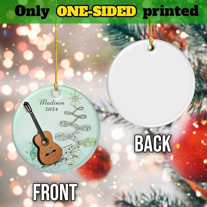 wowcugi Guitar Ornament Personalized Instrument Ornaments for Christmas Tree Xmas Tree Decorations Keepsake Gifts for Band Instruments Music Lovers