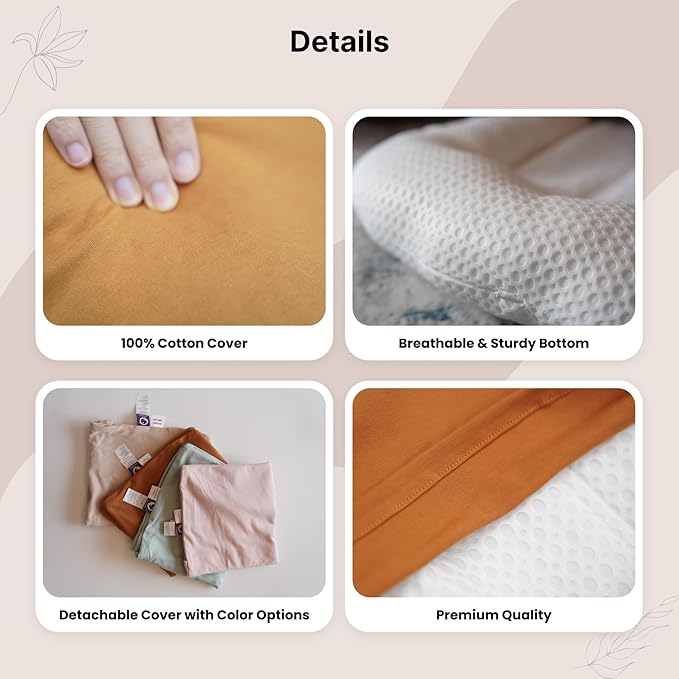 CooCooBaby Infant Lounger, Baby Nest Cover for Baby Girls & Boys, Newborn Essentials for Baby 0-12 Months, 100% Cotton Breathable (DustyRose)