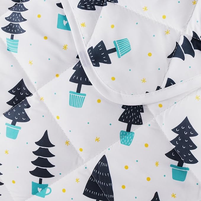 Baby Blanket, Soft Cozy Toddler Comforter Quilted with White Tree, Ultra Soft and Comfortable Down Alternative Crib Comforter, 39x47 Inches