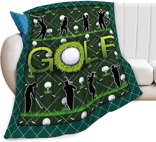 Golf Blanket Golf Throw Blanket Gifts for Golfer Man Woman Girls Boys Super Soft Flannel Lightweight Fluffy Plush Fuzzy Fleece Golfing Decor Blanket for Bed Sofa Bedding 40"X50" 40"X50"