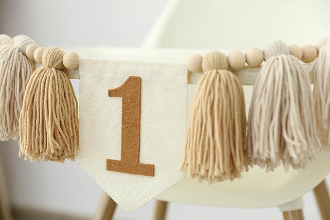 Handmade Boho 1st Birthday High Chair Banner Party Decoration For Girl Baby Shower Wall Hangings Decorative For Kids Bedroom