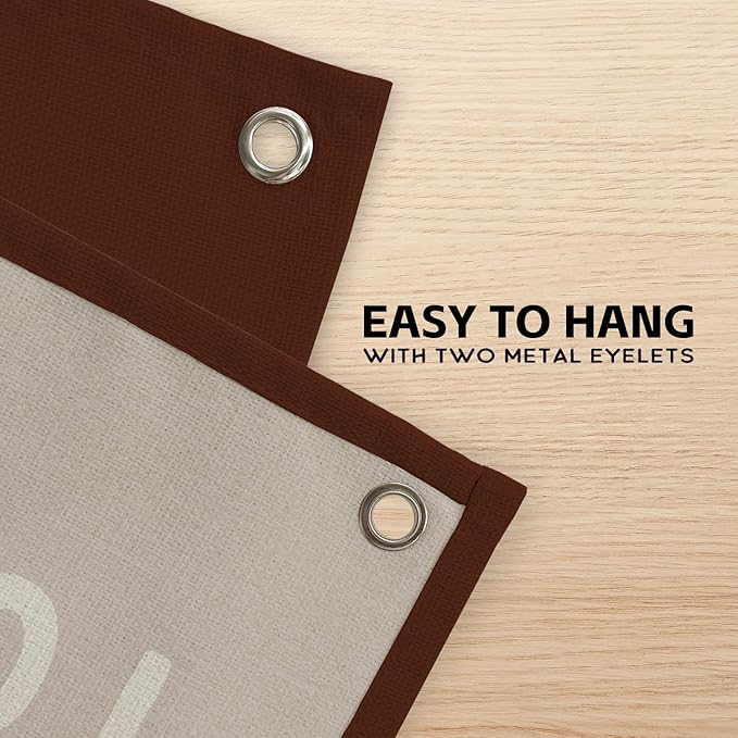 Long Live Boyhood Linen Banner – Boys Room Wall Hanging, Playroom & Nursery Decor, Toddler Room Flag, Aesthetic Boys Bedroom Sign – Chocolate Brown