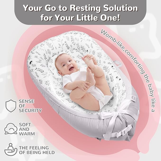 Baby Lounger, Infant Lounger for Newborn,Portable Baby Nest Cover Breathable & Soft, Newborn Essentials