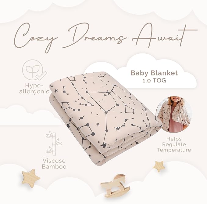 Nyte Nyte Baby - 1.0 TOG Soft Baby Quilted Blanket - Lightweight and Breathable, Ideal for Newborns and Toddlers, 30" x 40", Machine Washable, Beige