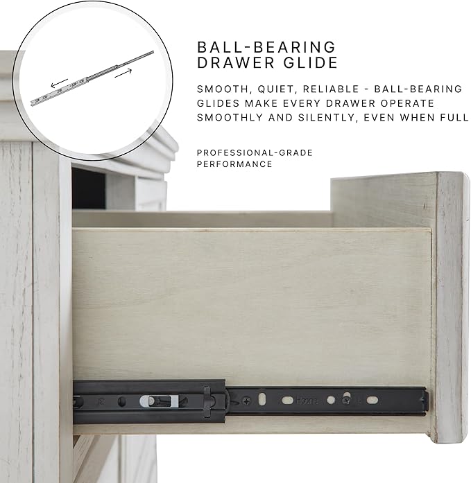 Signature Design by Ashley Blendon Traditional 6-Drawer Dresser with Safety Stop, White & Dark Brown