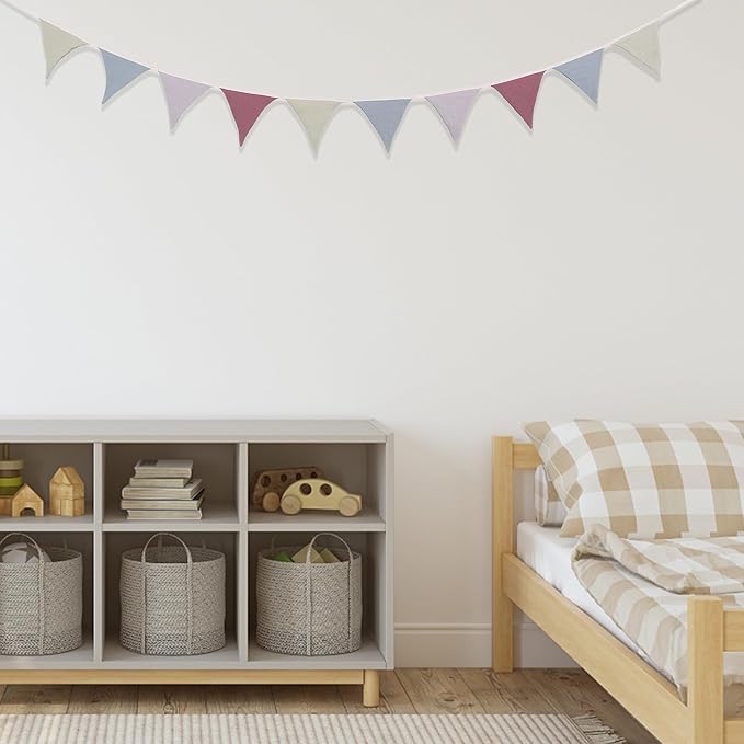 Pennant Banner Flags,Infant and toddler room decoration pennant,for Nursery Decor Baby Birthday Boho Wedding Shower Party Event (Colorful triangular flag banner90)