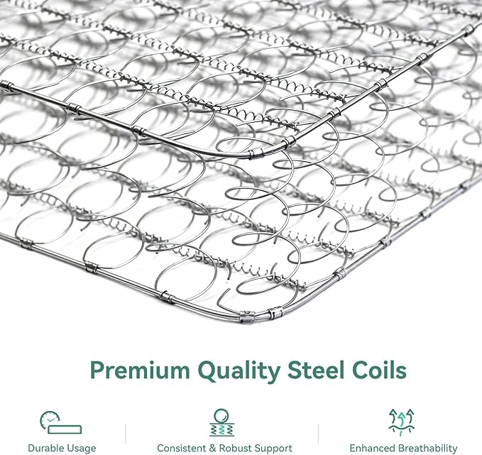 Novilla Twin XL Mattress, 6 Inch TXL Size Mattresses in a Box with Smarts™ Coil for Pressure Relief, Medium Plush Foam and Spring Hybrid Colchones with CertiPUR-US Certified for Kids