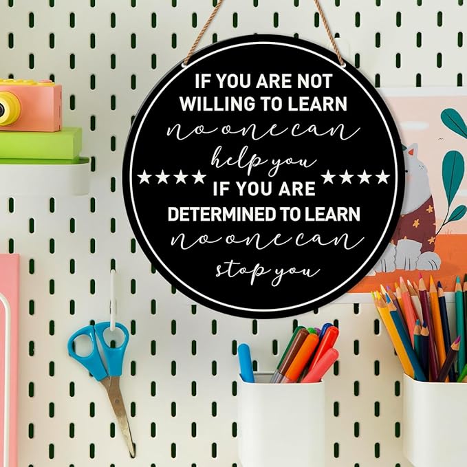 HSNBT High Middle School Classroom Wall Decor, Classroom Motivational Sign Decor Teacher Kids Inspirational Bedroom Wall Decorations Hanging Sign