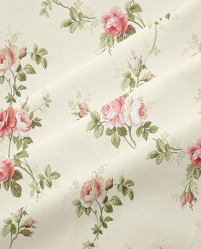Garden Style Pink Floral Duvet Cover King Chic Shabby White Pink Floral Bedding Sets Botanical Comforter Cover Aesthetic Boho Bedding Collection