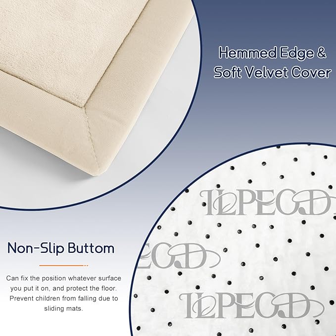 Baby Play Mat for Floor Tummy Time Mat Nursery Muscle Area Rug Playroom Rug Tatami 59"*59" Memory Foam 1.3" Thick Crawling For Babies,Toddlers, Infants, Kids,Floor(Beige)