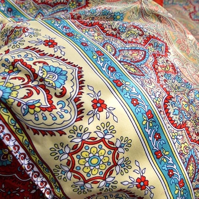 Dodou Boho Style Bedding Set Boho Duvet Cover Set Bohemian Bedding Set 3pcs (King)
