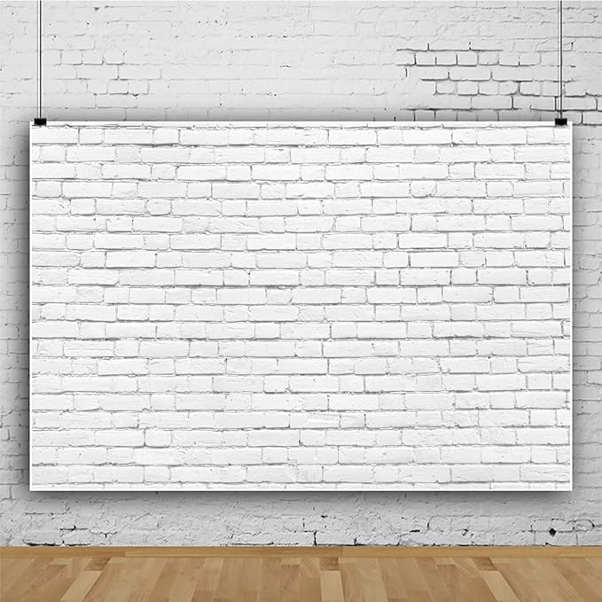 Vinyl 20x10ft Vintage White Brick Wall Photo Backdrop for Photography Newborn Baby Shower Girls Adults Portrait Photography Background Wallpaper Photo Studio Props