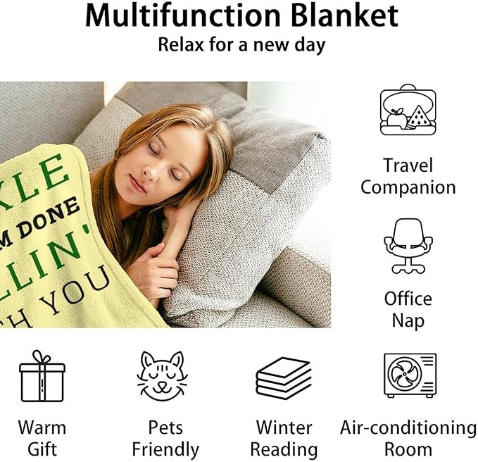 Custom Pickle Throw Blanket for Kids - 40x50 Inches Crib Size - Soft Fluffy Cozy Blankets Gift - Beige Novelty Blanket Throws for Travel, Office