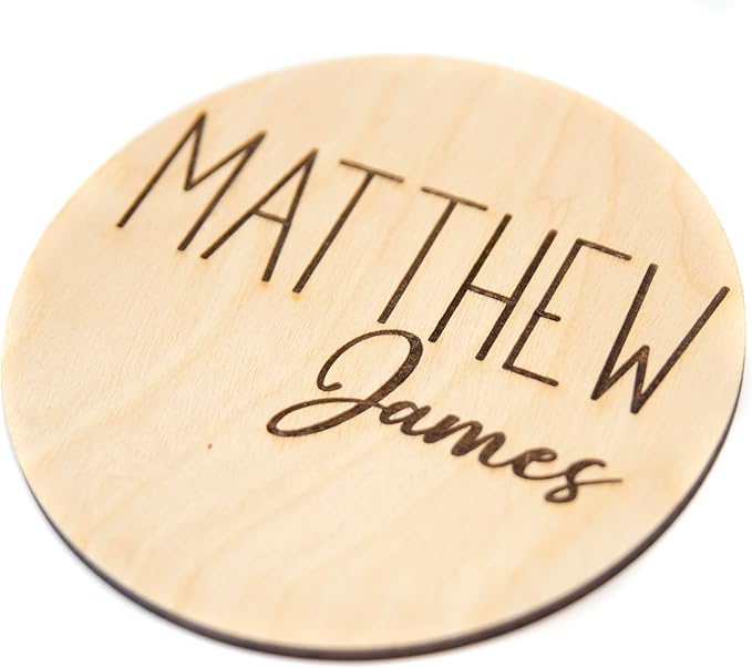 Wooden Baby Birth Announcement Sign, Announcement Sign for New Baby, Birth Announcement Sign for Hospital, Baby Name Announcement Sign, Baby Arrival Sign for Hospital (Double Sided)