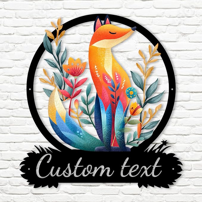 Metal Signs Customized, Fox Wall Art for Bedroom/Living Room/Kids’ Nursery/Bathroom/Home Decor