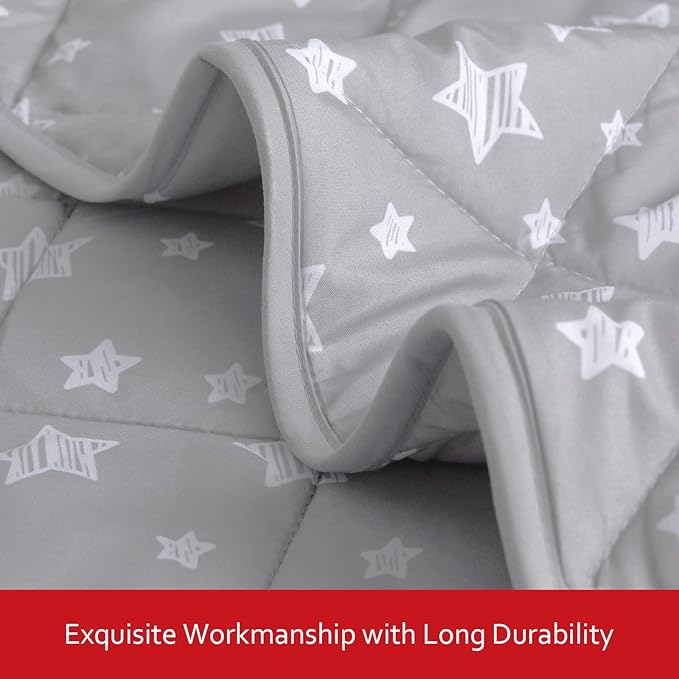 Baby Blanket 2 Pack, Soft Cozy Toddler Comforter Quilted with Grey and Navy Star Print, Ultra Soft and Comfortable Down Alternative Crib Comforter, 39x47 Inches