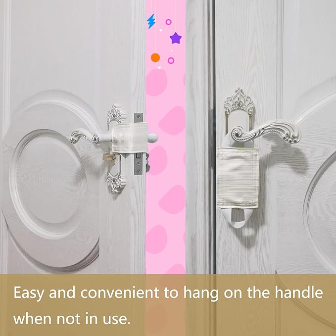 Door Silencer, Cloth Door Latch Cover, Quiet Close Pads to Reduce Slamming Noise for Baby, Nursery, Door Latch Silencer Cushion to Prevent Door from Slamming (3 Pack, Beige, 4.1 * 3.1 inches)