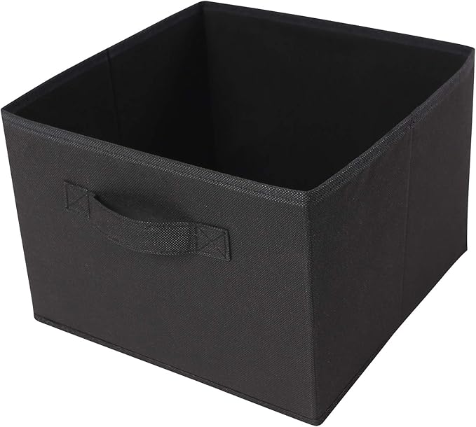 MAX Houser 4-Shelf Hanging Closet Organizer, Space Saver, Cloth Hanging Shelves with 2 Side Pockets, Foldable (Black)