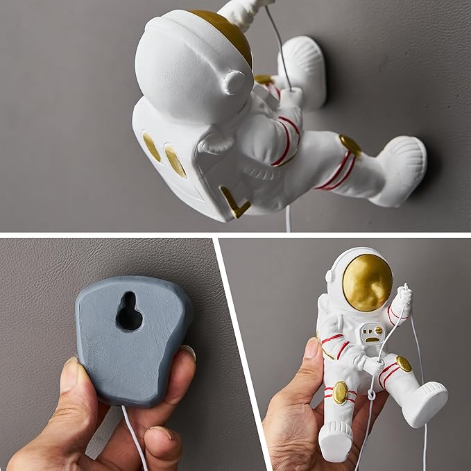 XGZY Climbing Astronaut Wall Decor: 3 Pcs Astronaut Figurine Hanging Decoration Outer Space Theme Decor for Home Decor 3D Wall Decor for Bedroom Kids Room Christmas Gift for Kids