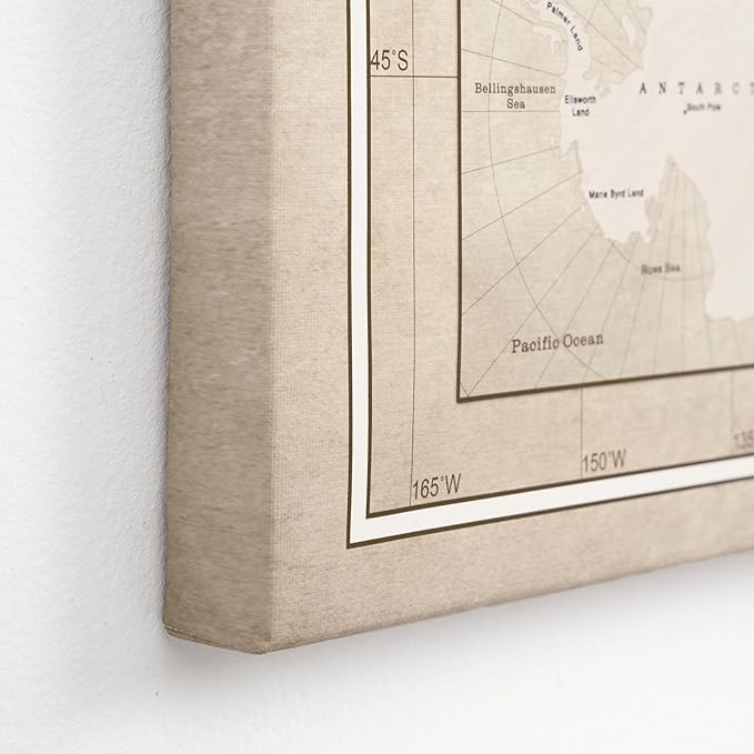Canvas World Map with Cork Pin Board - English Lettering - Decorative Wall Decoration for All Rooms - Canvas Pictures with World Map Motif (120x80 cm, Pattern 2)
