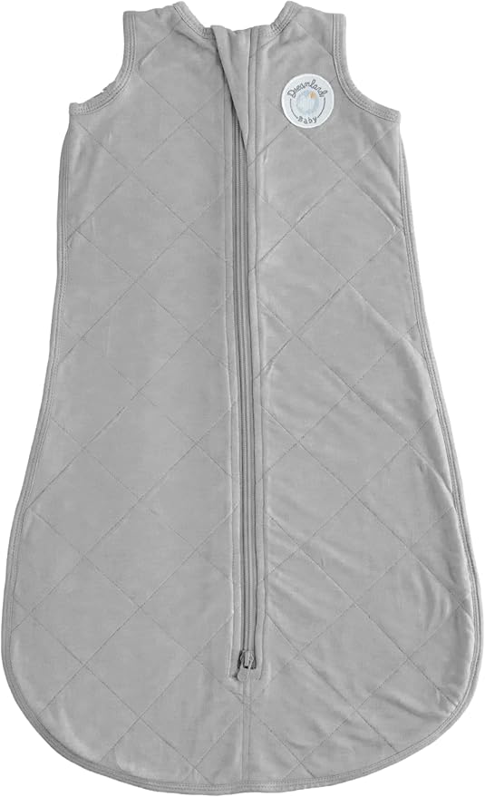 Dreamland Baby Lightweight Bamboo Viscose Sleep Sack (0-6 Months). 1.0 TOG Ultra Soft Blanket w/ 2-Way Zipper. 95% Viscose, 5% Spandex (Grey). Mom-Owned US Business, Premium Materials